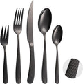 Black Hammered Flatware Set 20-Piece for 4 - Modern Stainless