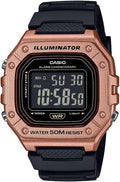 Casio Men's Digital Watch | Black/Gold | 50M WR | LED Backlight & Stopwatch