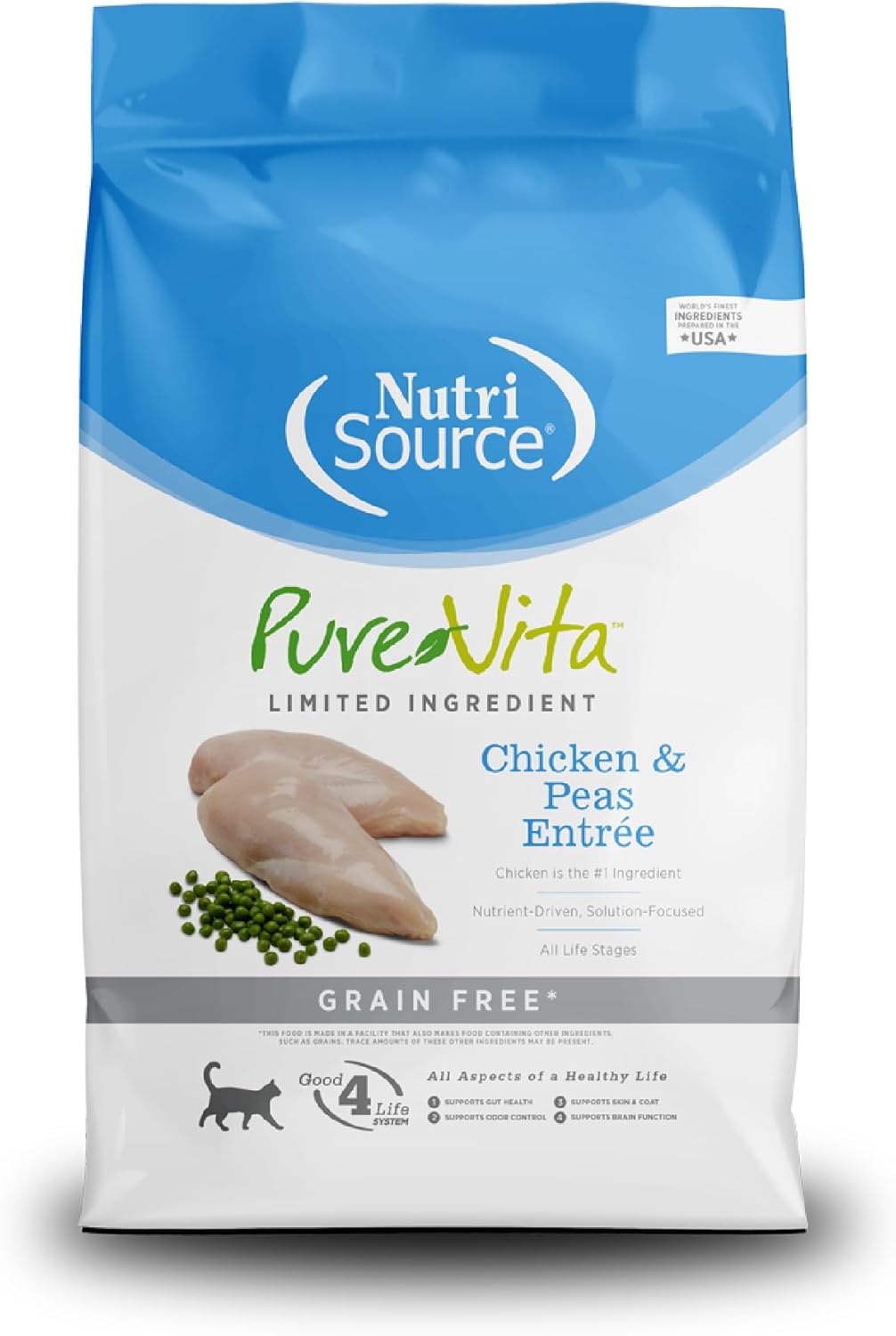 NutriSource Pure Vita Grain Free Cat Food with Chicken and Peas