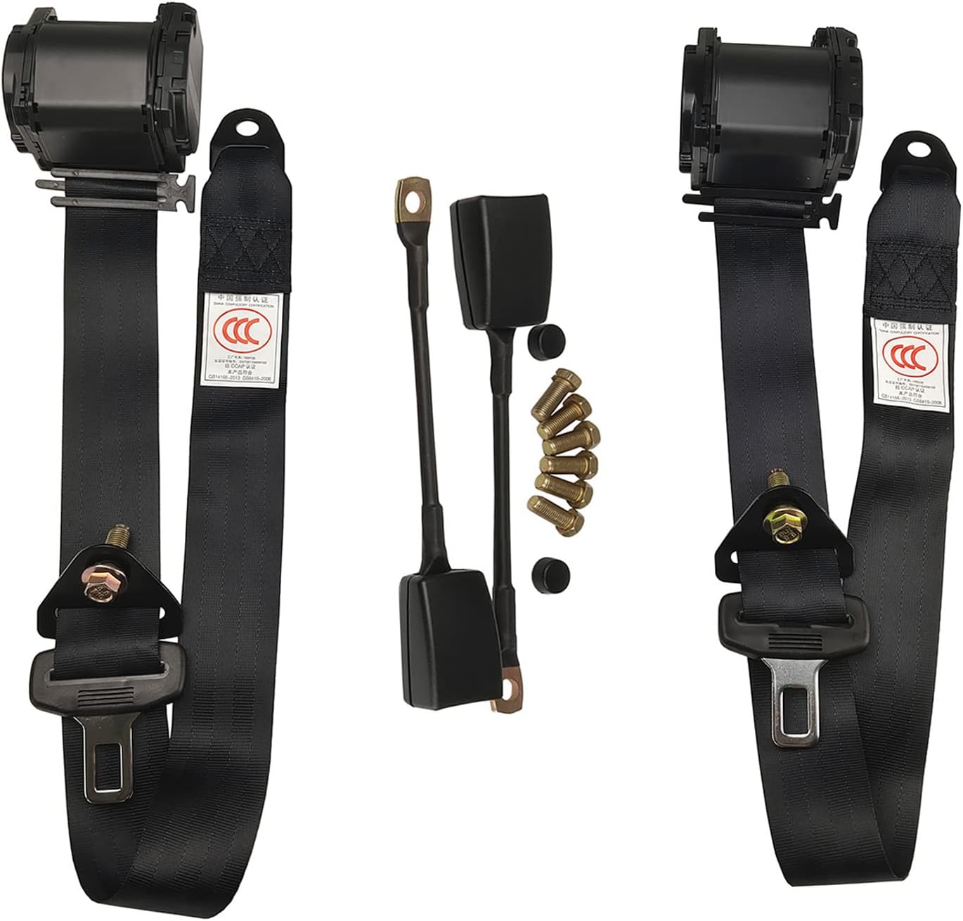 Universal 3pt Adjustable Retractable Lap Belts Kit for Go Kart
