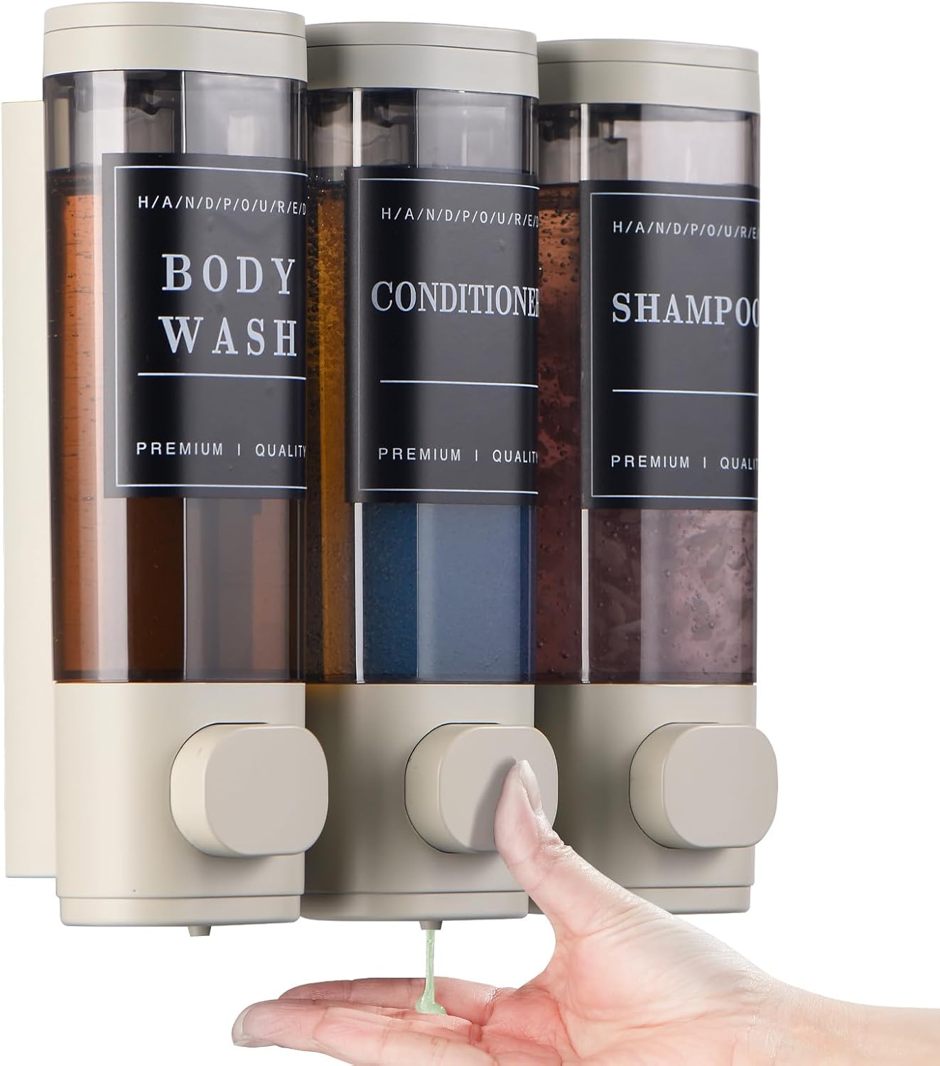 Wall-Mounted Shampoo and Conditioner Dispenser for Showers