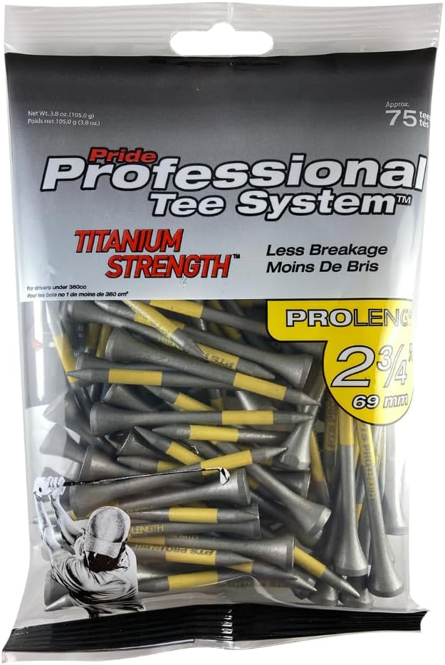 PrideSports Titanium Golf Tees - Superior Strength