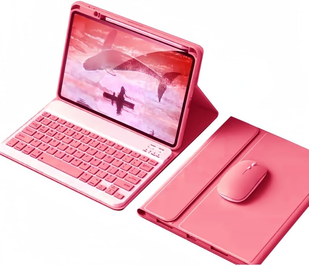 Cute Color Keyboard Case Mouse for iPad A16 11th Gen 2025