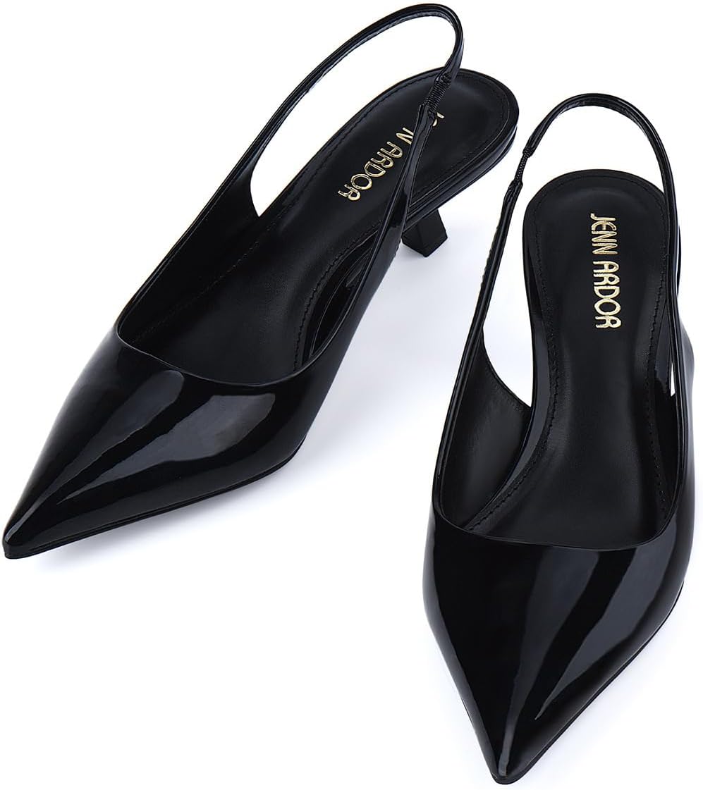 JENN ARDOR Slingback Heels for Women: Stylish Low Heel Pumps