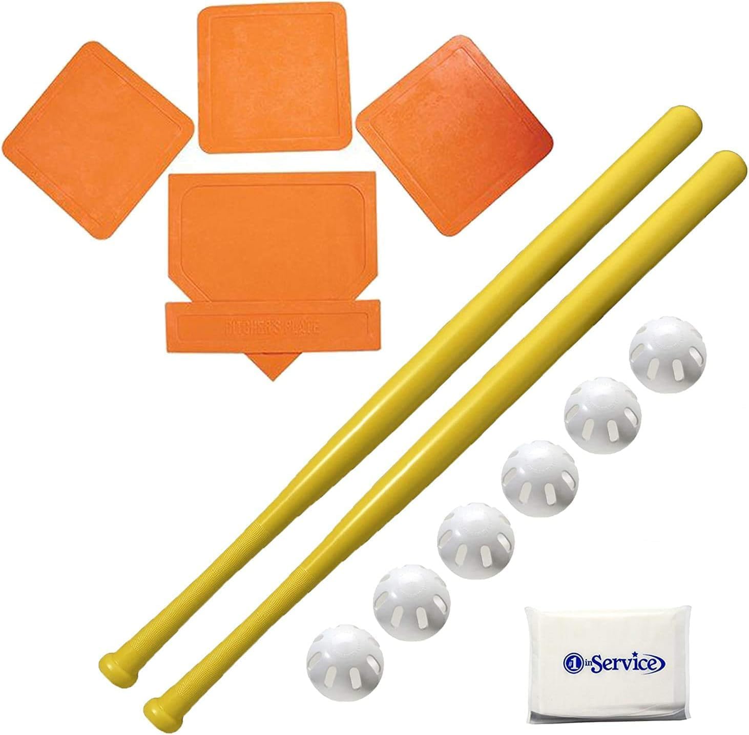 Wiffle Ball Set with 6 Baseballs and 2 Bats for Fun Play