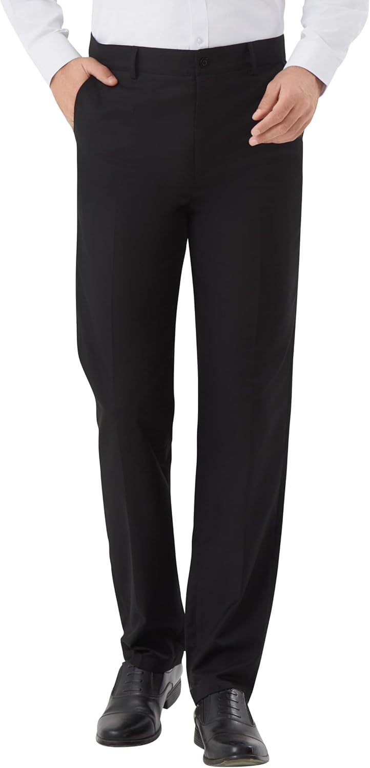 Men's Tall Classic Fit Flex Flat Front Dress Pants for Office