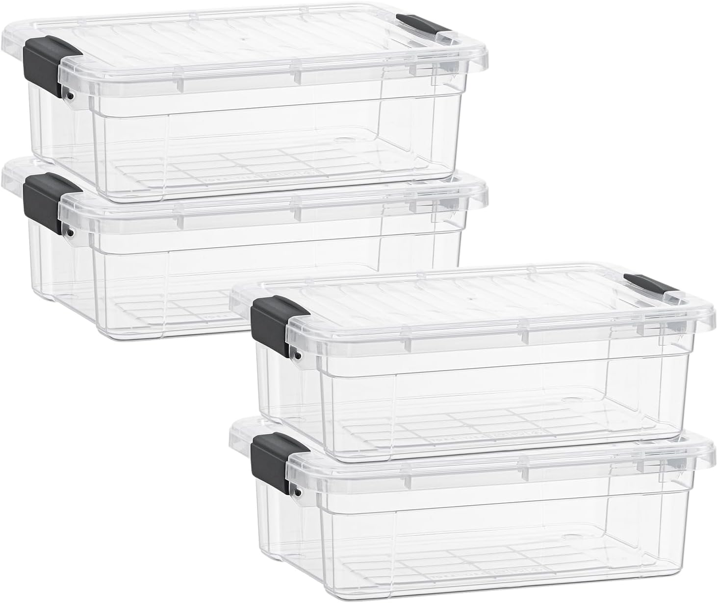 Superio Clear Storage Boxes with Lids for Home and Office Use