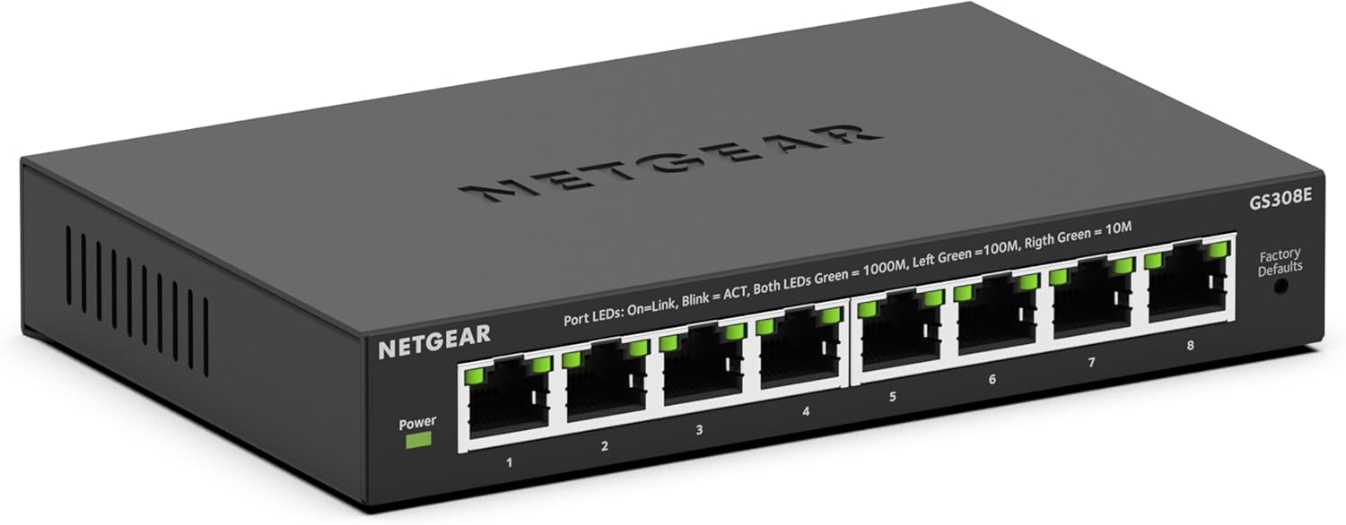 NETGEAR 8-Port Gigabit Ethernet Switch for Home and Office