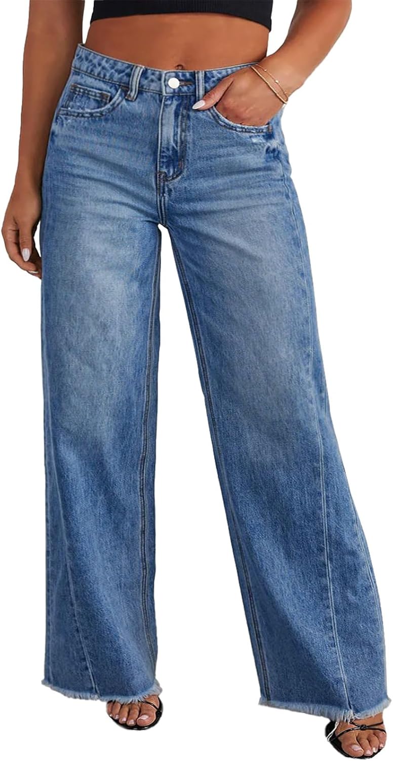 Eytino Women's Plus Size Wide Leg Jeans for Comfort and Style