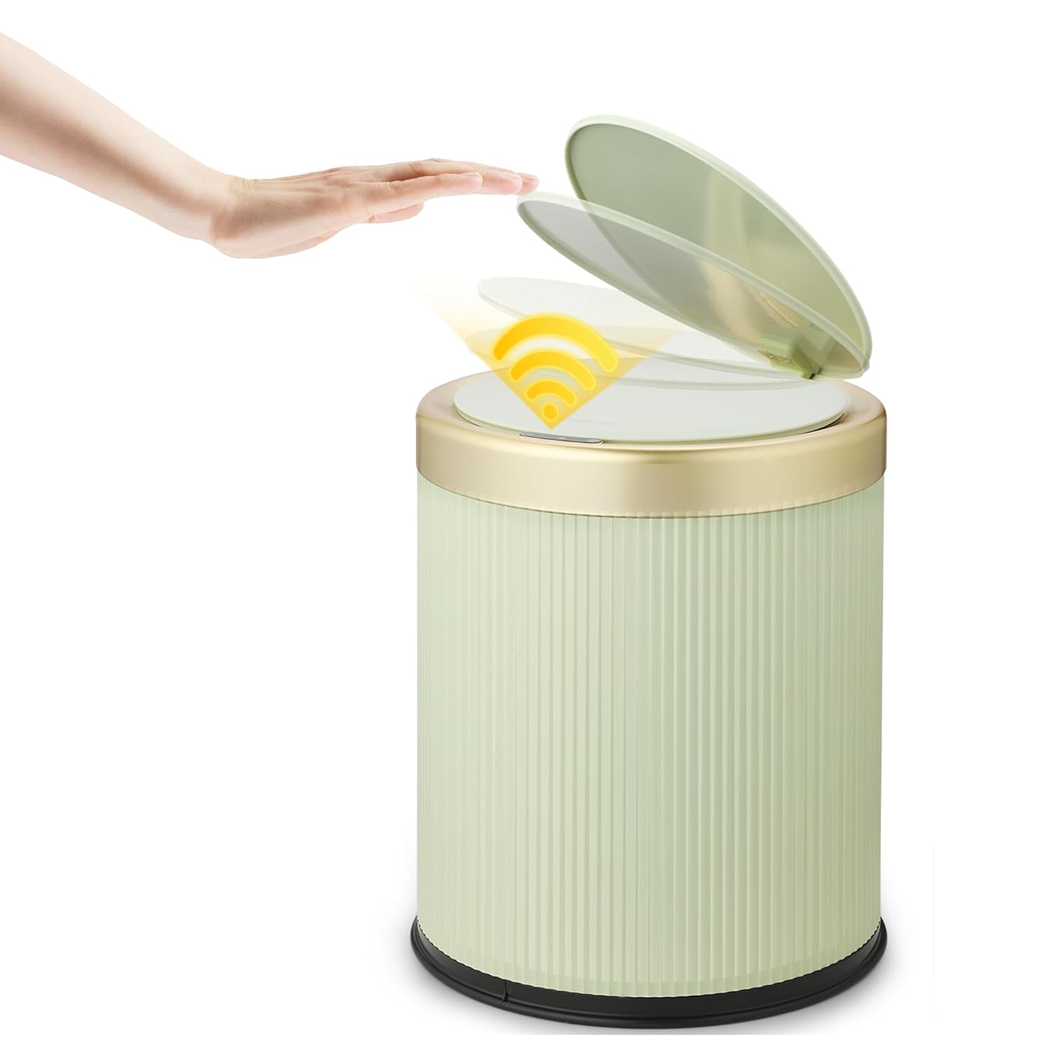 Motion Sensor Bathroom Trash Can Touchless 3.7 Gallon Green