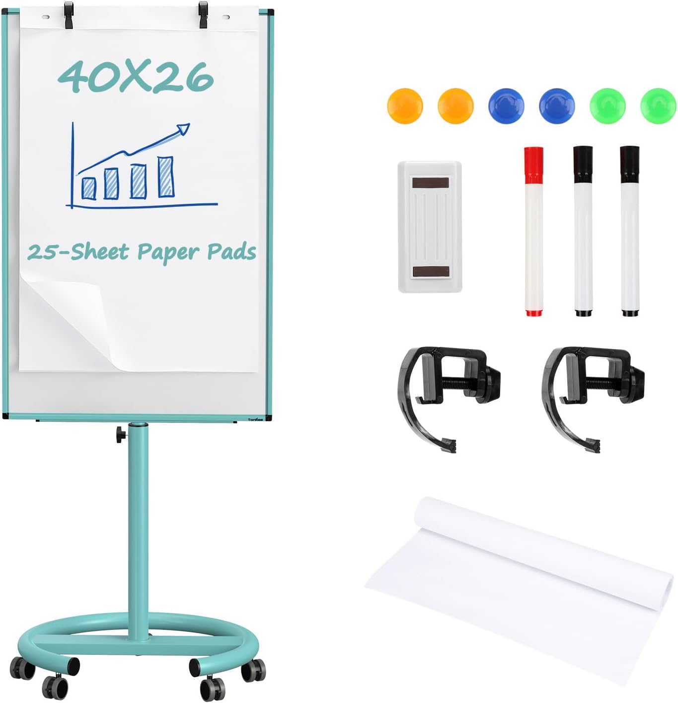 Mobile Whiteboard on Wheels for Classroom and Office Use