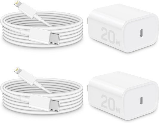 Fast Charge 2-Pack MFi USB-C 20W for iPhone & iPad