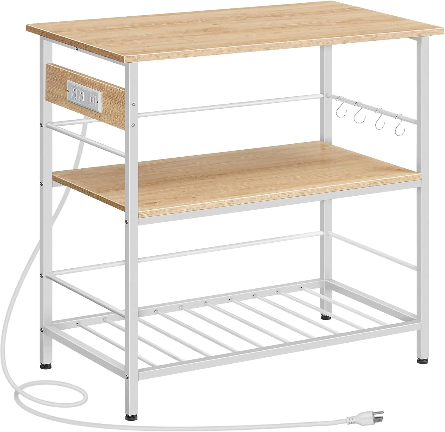 HOOBRO Kitchen Island: Storage, Power Outlet, Multi-Use