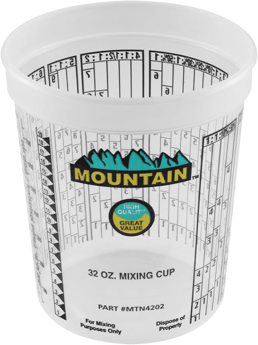 MOUNTAIN Disposable Quart Mixing Cups for Paint and Resin Use