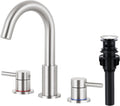 Brushed Nickel Bathroom Faucet 3 Hole for Modern Elegance