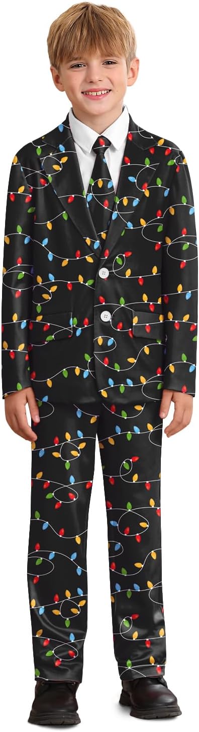 Boys Ugly Christmas 3 Piece Suit for Fun Holiday Parties
