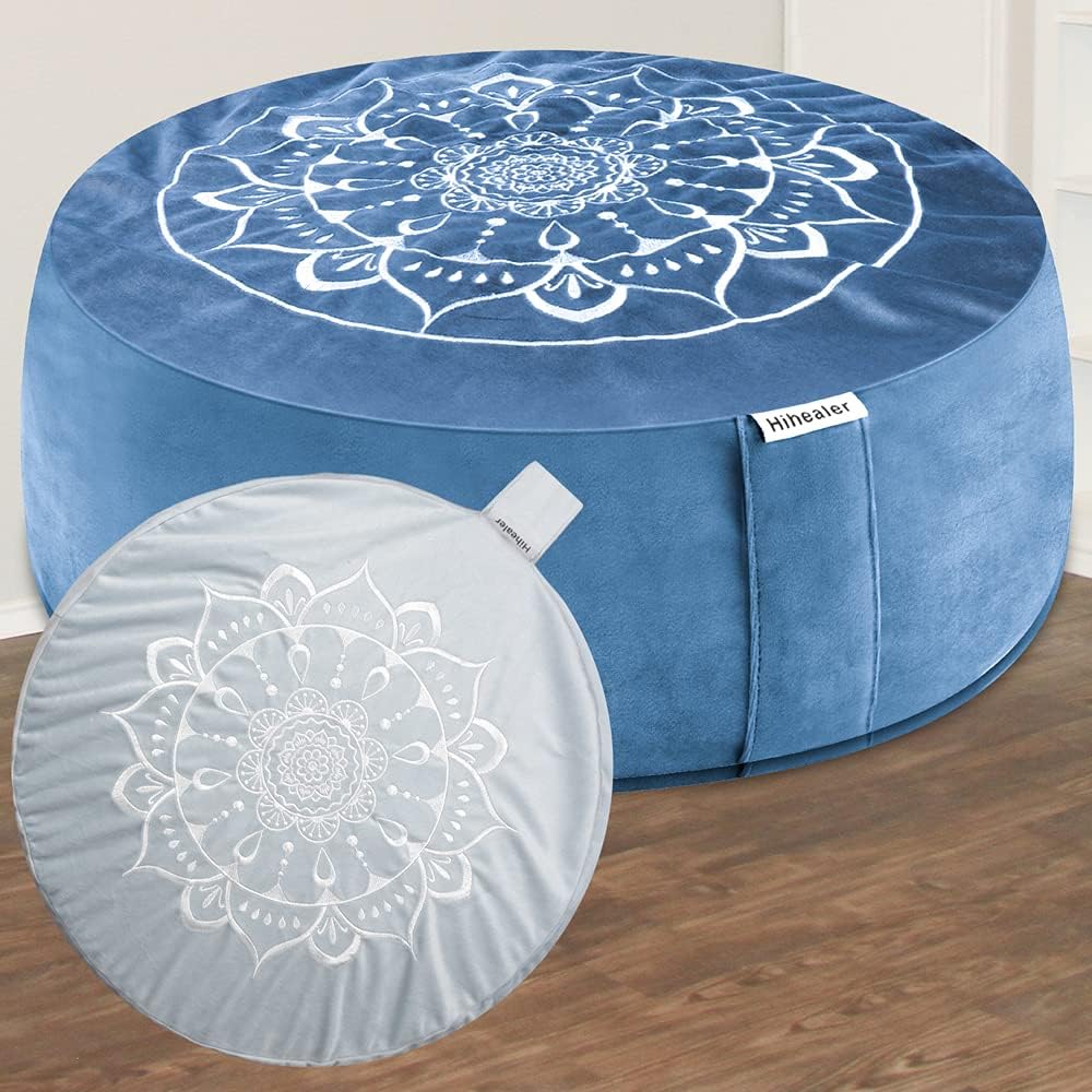 Hihealer Meditation Cushion - Large Velvet Floor Pillow for Comfort