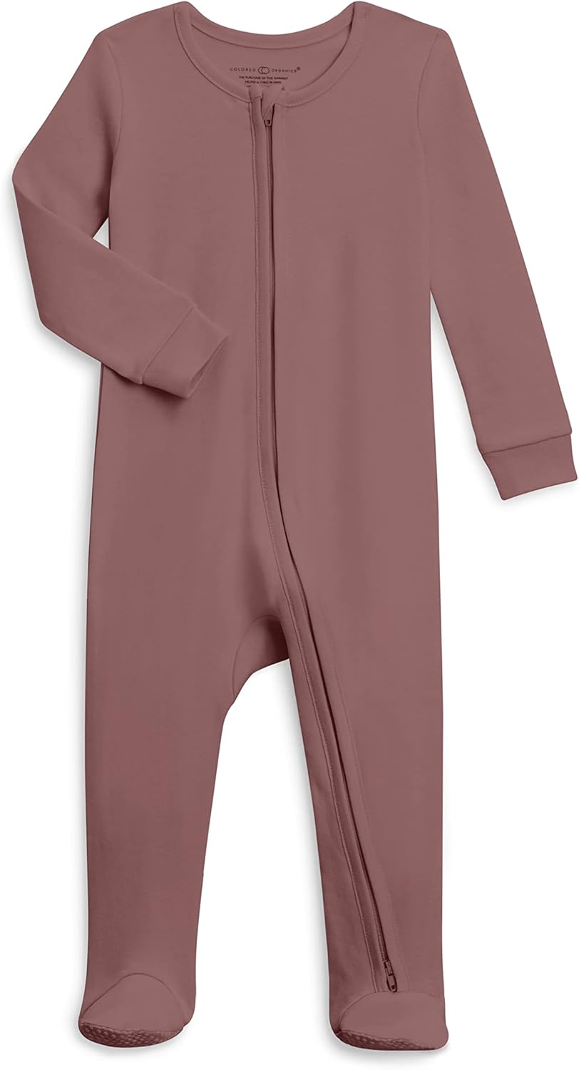 Organic Cotton Baby Zip-Up Footed Sleeper for Newborns