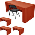 3-Sided Thanksgiving Fitted Tablecloth for 6ft Tables - Rust Fall