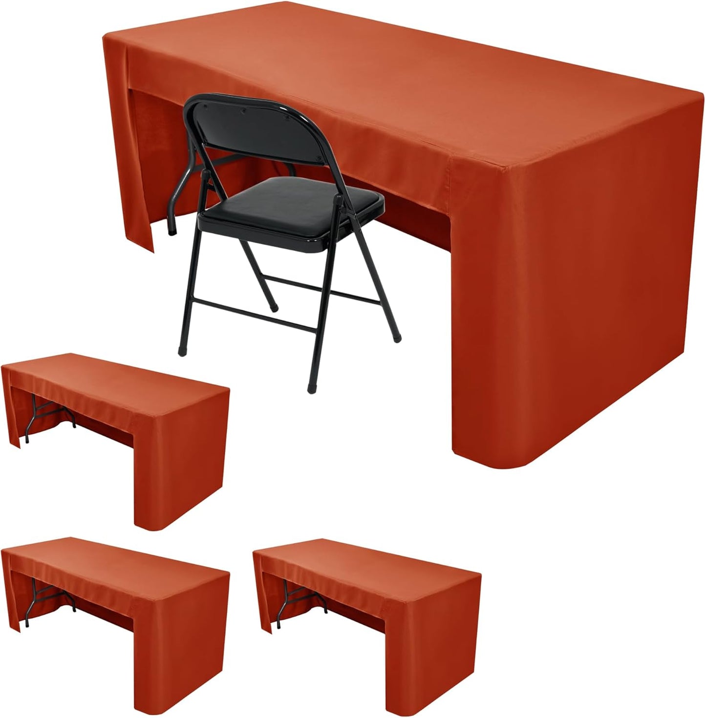 3-Sided Thanksgiving Fitted Tablecloths for 6ft Tables - 4 Pack