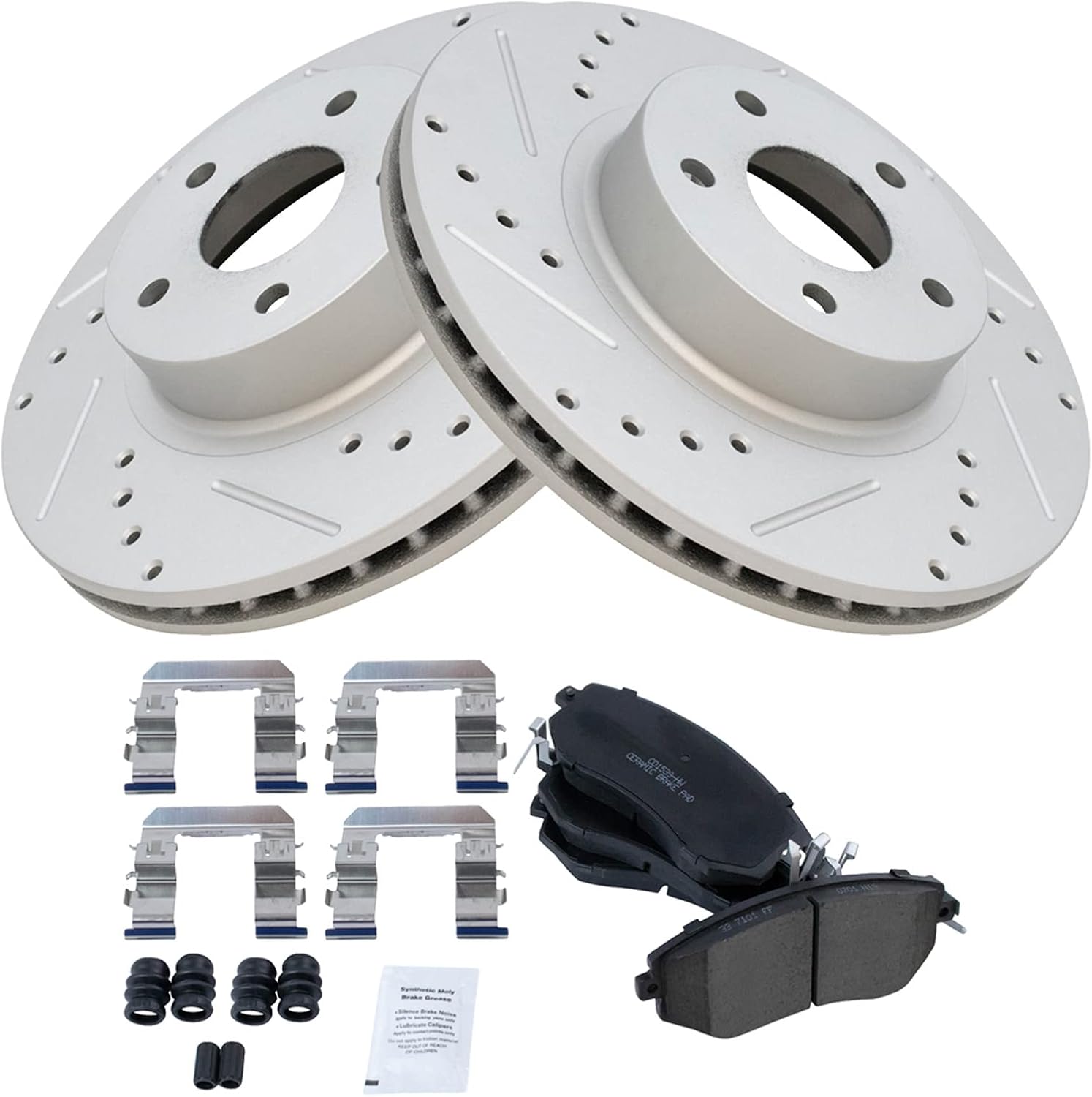TRQ Front Performance Brake Pad & Rotor Kit for Scion FR-S
