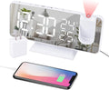 EVILTO Projection Alarm Clock: Large LED Display, Dual Alarms, USB Charging