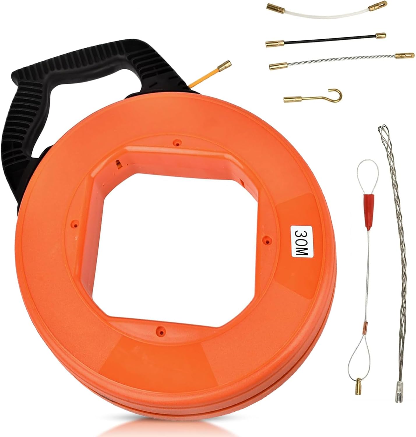 Electrical Fish Tape 100Ft Fiberglass Wire Pulling Tool Kit