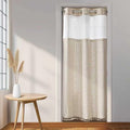 River Dream Linen Farmhouse Shower Curtain with Snap-in Liner - No