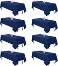 Navy Blue Rectangle Tablecloth 60x126 in 8 Pack - Durable, Washable