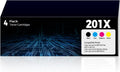 201X Toner Cartridges Replacement 4 Pack for HP 201A - High Yield