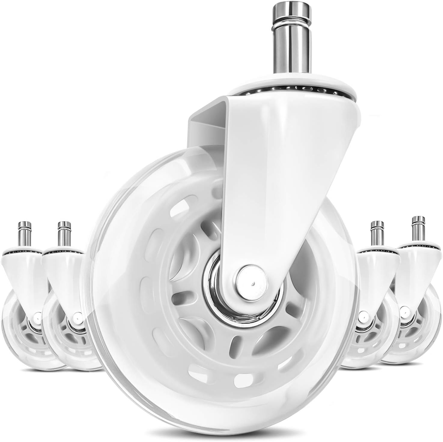 LPHY 3 Inch Rubber Desk Chair Casters - Smooth & Safe Roll on Any Floor!