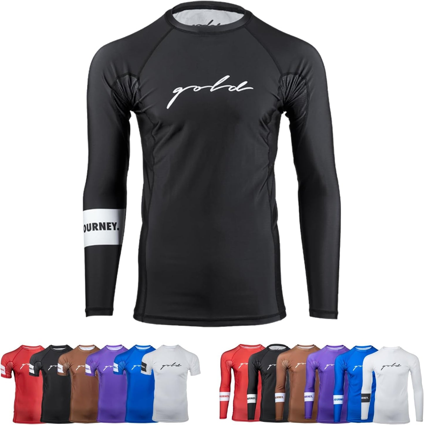 Gold BJJ Foundation Rash Guard for No-Gi and Gi Jiu Jitsu