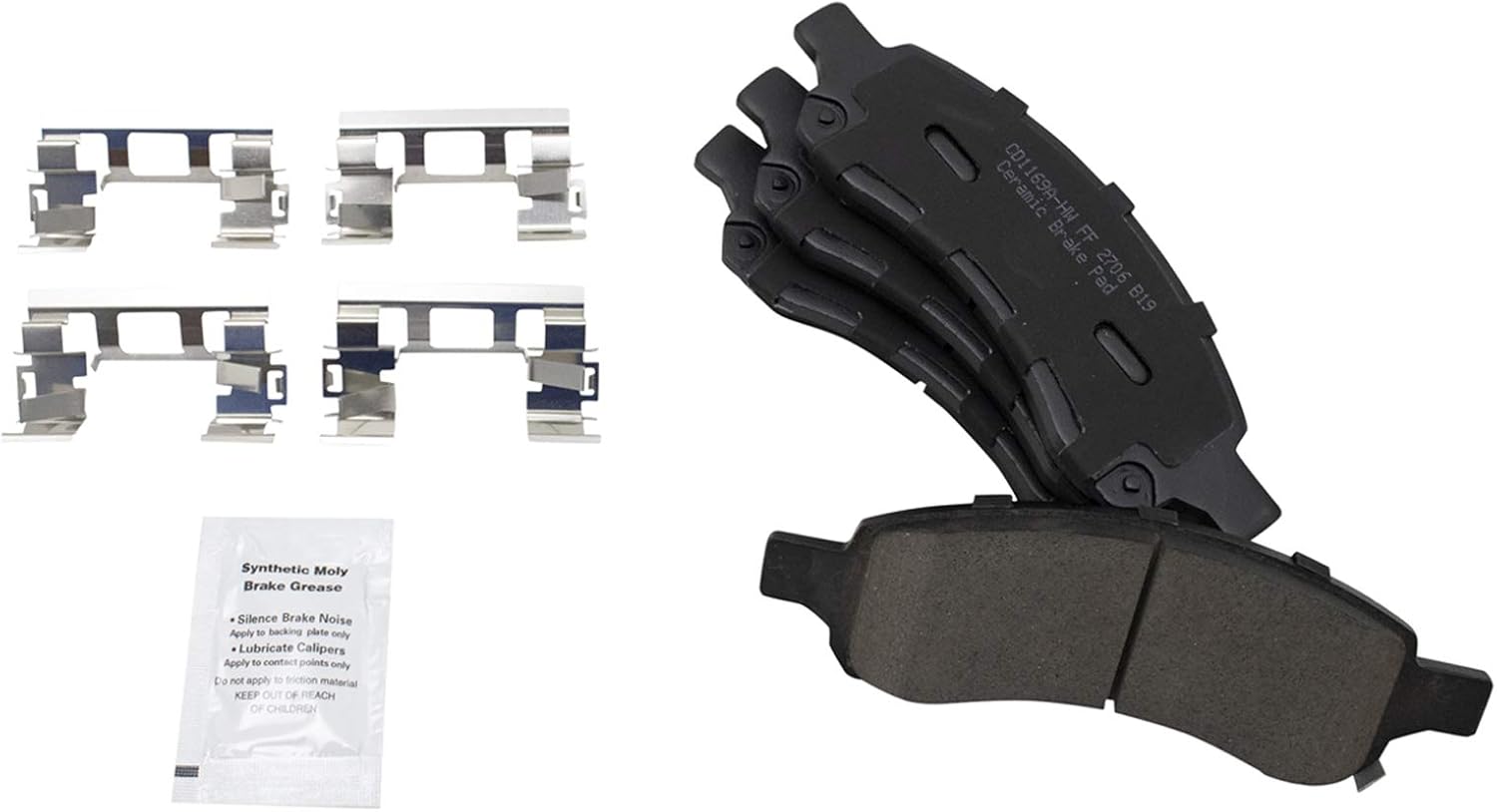 TRQ Premium Ceramic Front Brake Pad Kit for Enclave Traverse