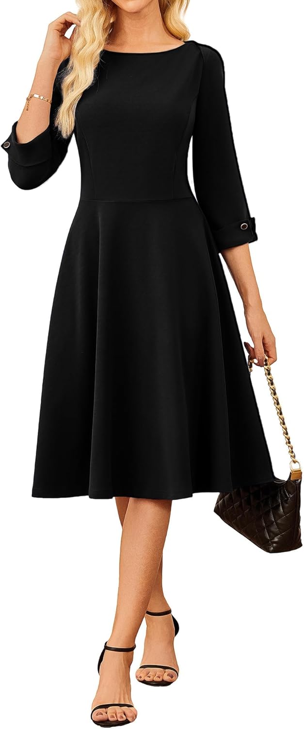 GRACE KARIN Work Dresses for Women: Classy Midi Dress with Pockets