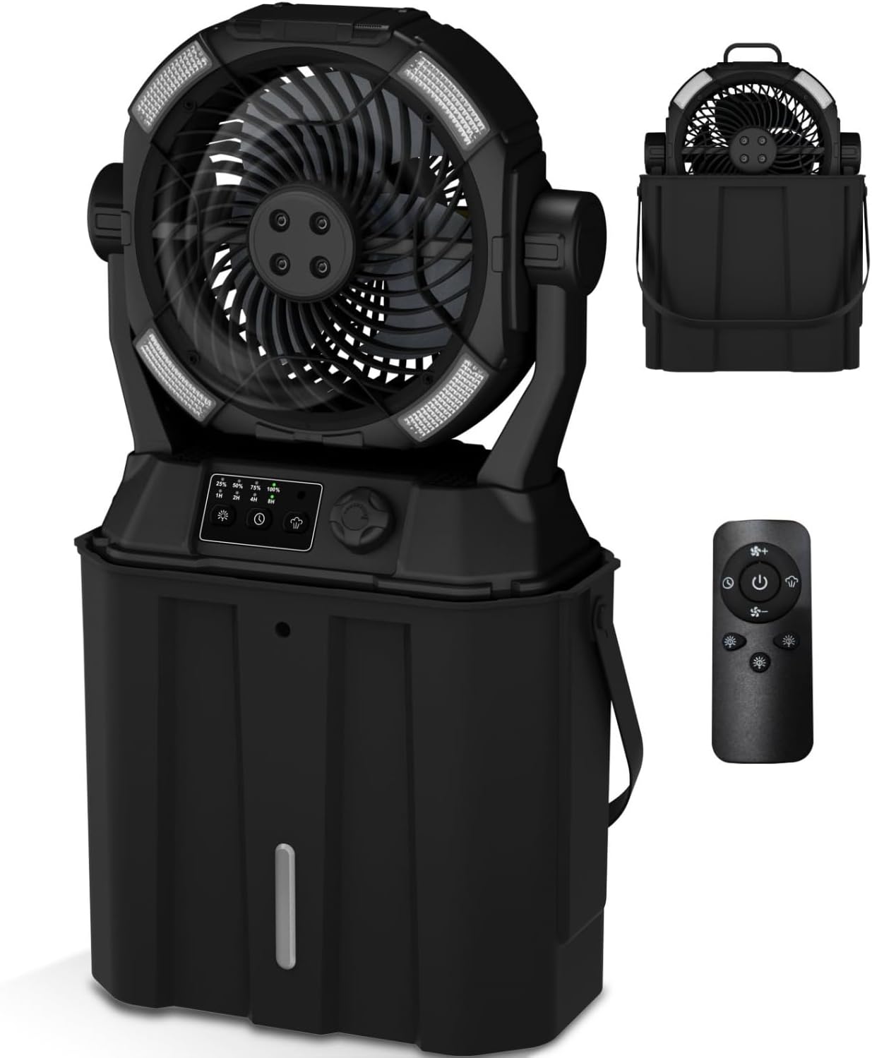 Misting Fan Portable Camping Fan with Remote Control & LED Light