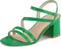 Women's Strappy Low Chunky Block Heel Sandals - Comfortable 2.4in