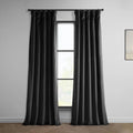 Room Darkening Black Velvet Curtain Panel 50W x 96L
