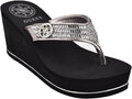 GUESS womens Sarraly Wedge Sandal - Sparkle Heel Comfort