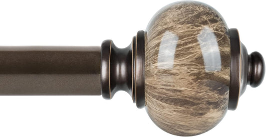 1 Inch Curtain Rods with Marble Finials for Elegant Windows