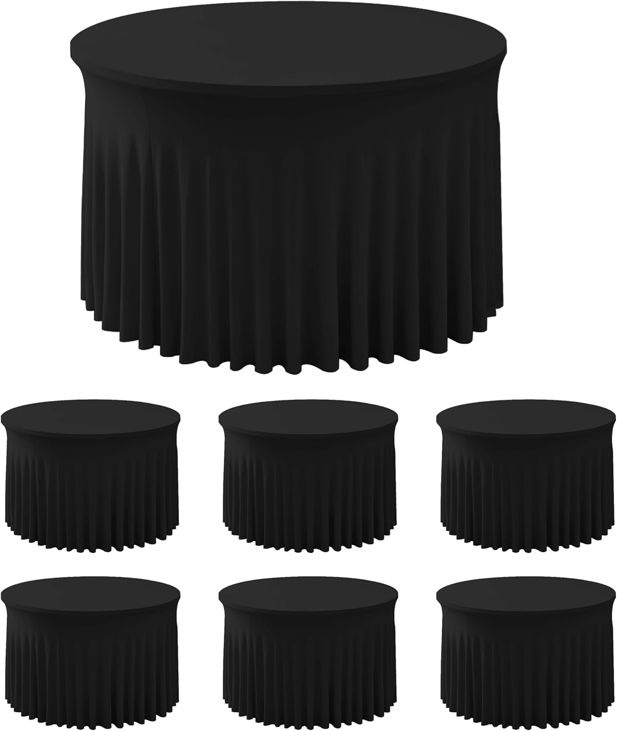 60 Inch Black Spandex Round Table Skirts for Elegant Events