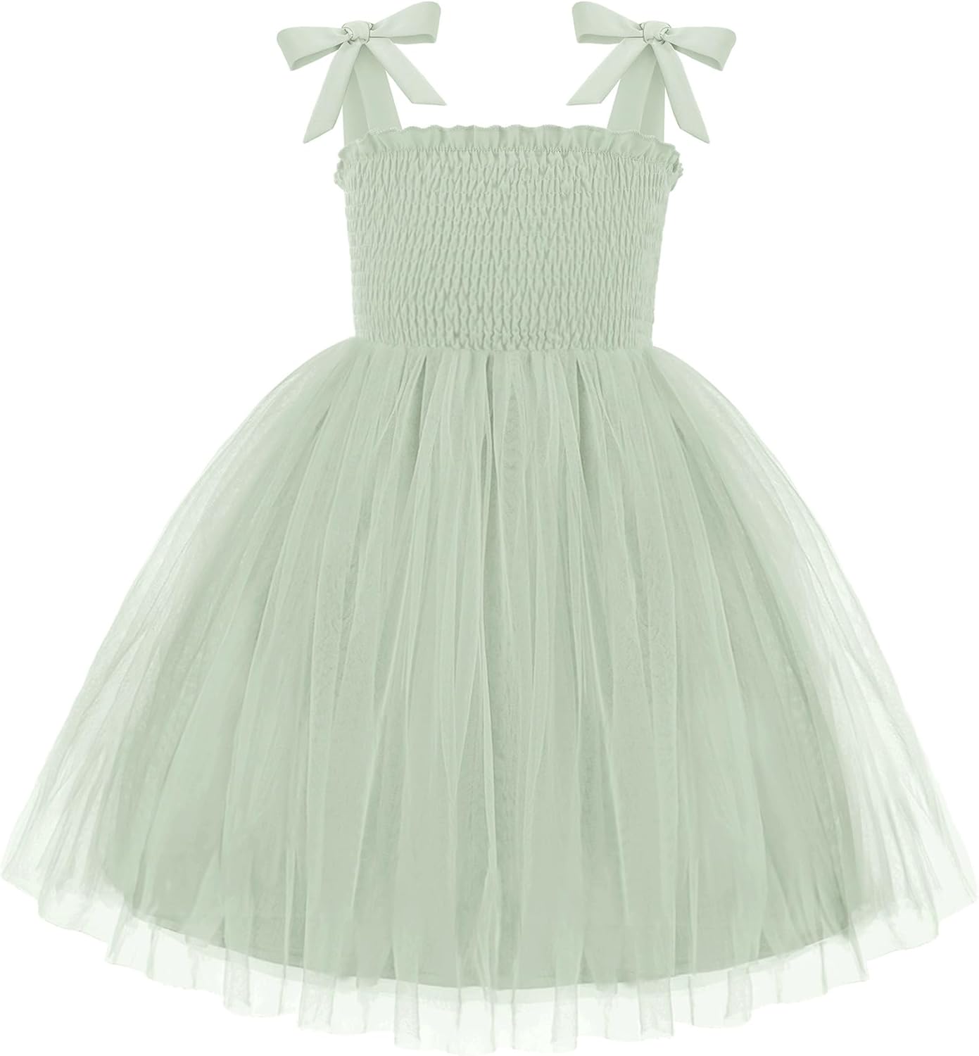 Toddler Girl Tutu Dress with Bow-Tie Straps for Summer Fun