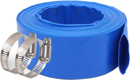 3 Diameter x 100ft Heavy Duty Blue Backwash Hose for Pools