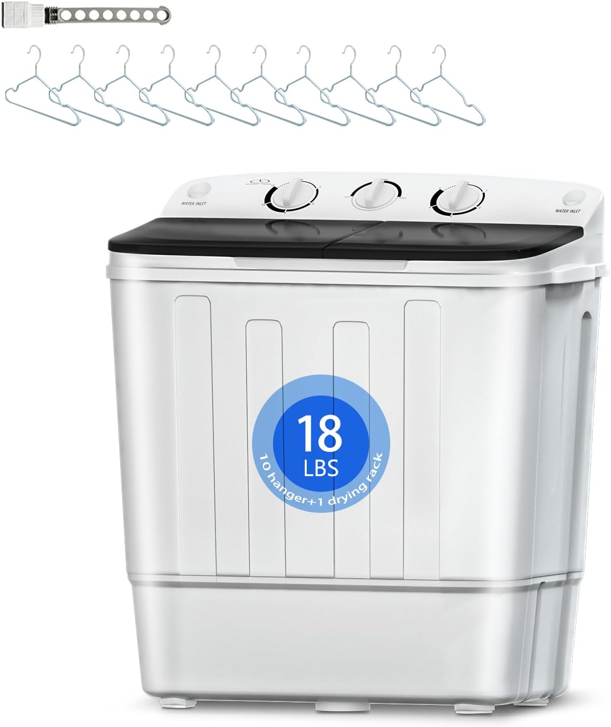 Compact Twin Tub Washer, 18lbs Capacity - Perfect for Small Spaces!