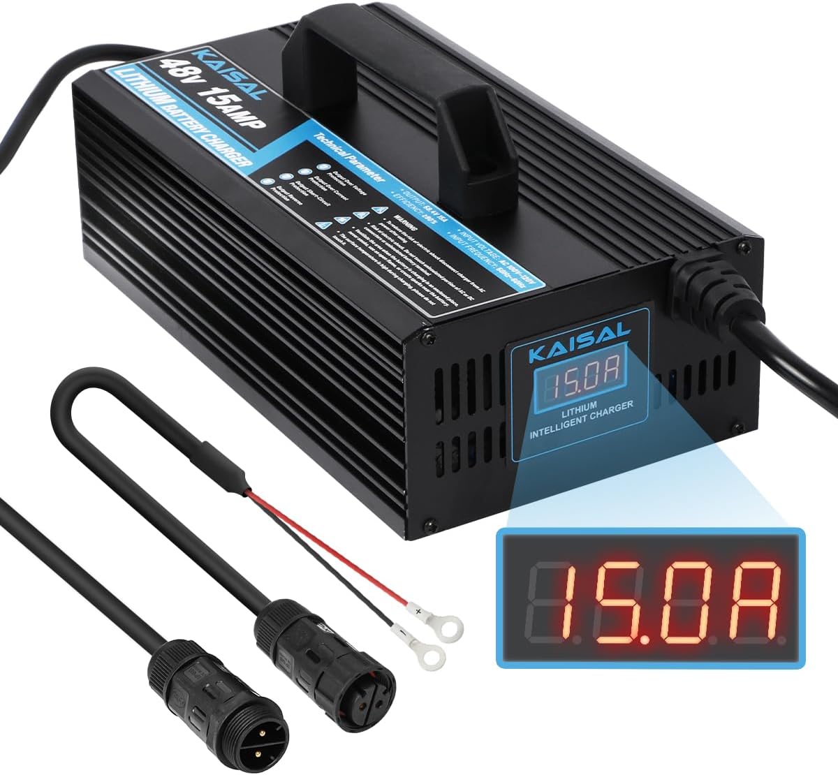 48V/58.4V Lifepo4 Charger - Efficient, Waterproof, Removable Plug