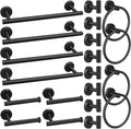 20pcs Bathroom Hardware Set Matte Black - Complete 16in Towel Bars