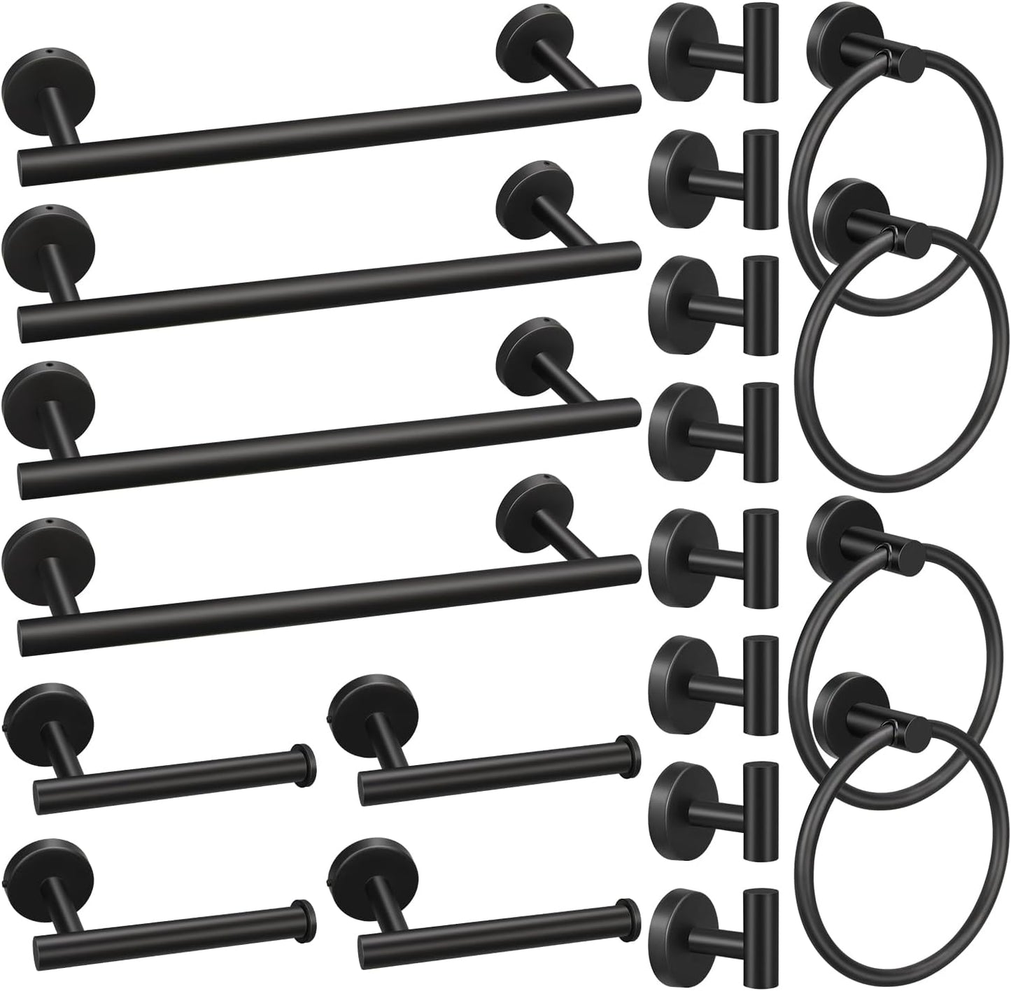 20pcs Matte Black Bathroom Hardware Set for Modern Spaces
