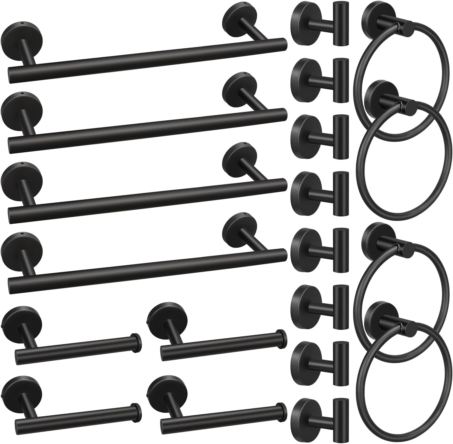 20pcs Matte Black Bathroom Hardware Set for Modern Spaces