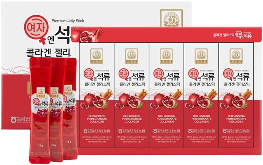Korean Beauty Baekje Pomegranate Collagen Jelly Stick 5 Pack