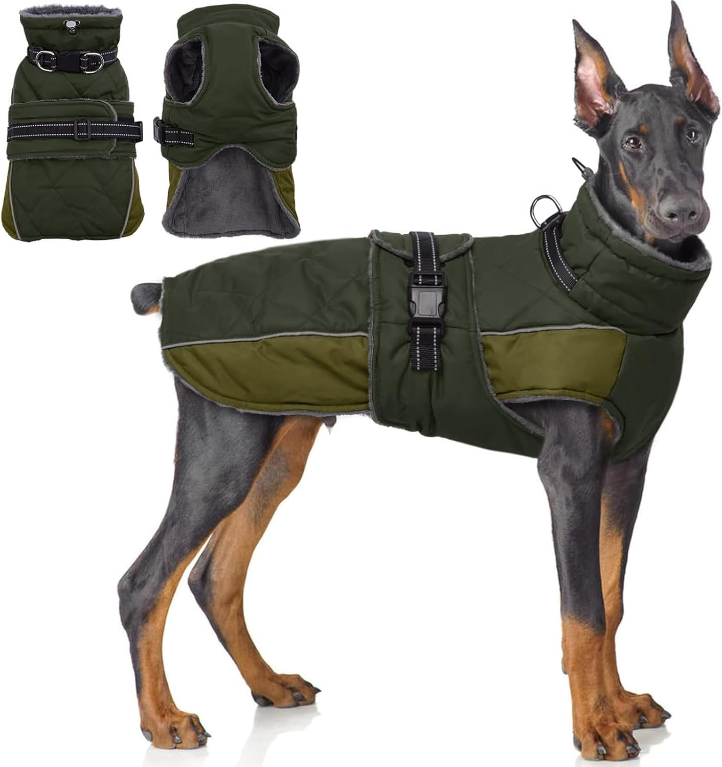QBLEEV Warm Dog Jacket - Waterproof Winter Coat for Dogs