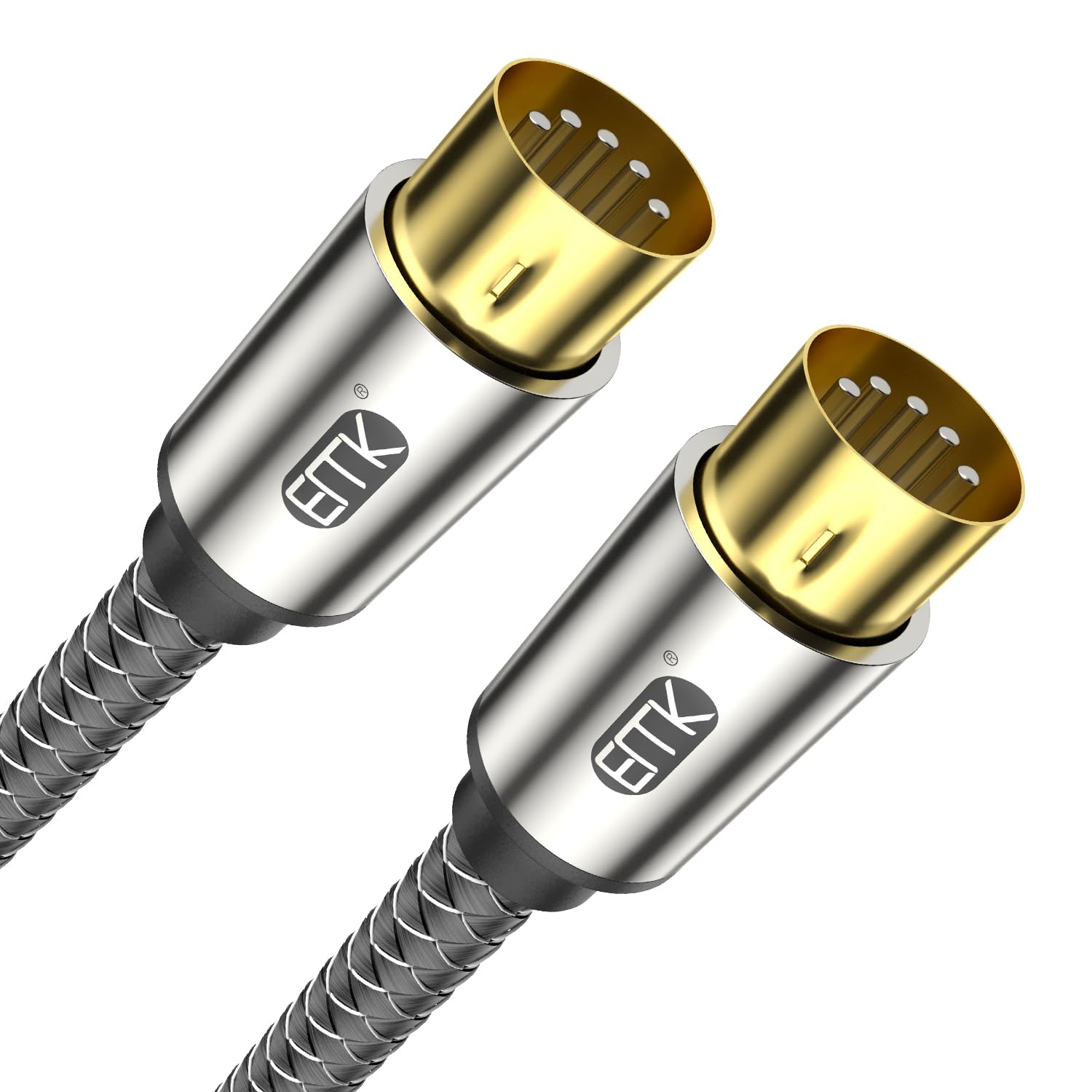 EMK Nylon Braided MIDI Cable - 6Ft, Plug & Play